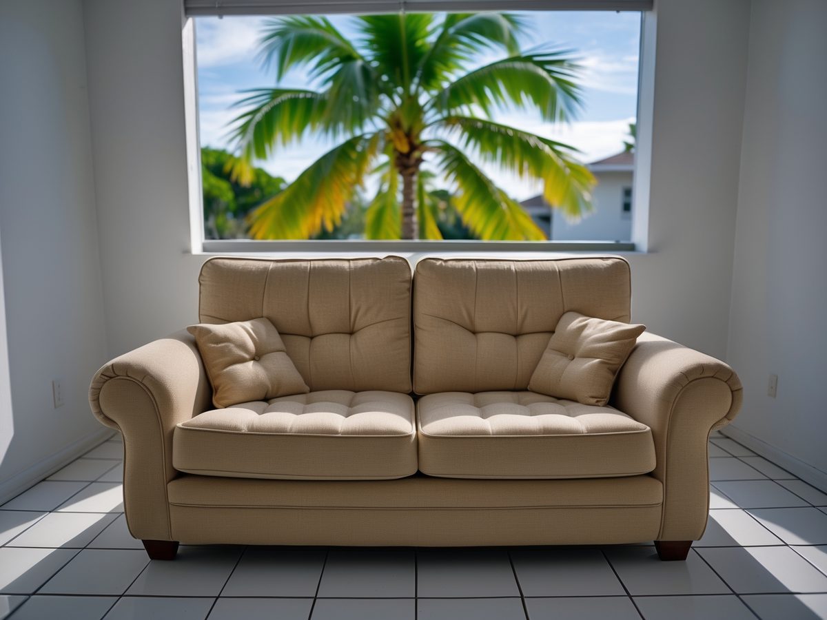 Same loveseat fully cleaned after professional upholstery cleaning in Hollywood FL