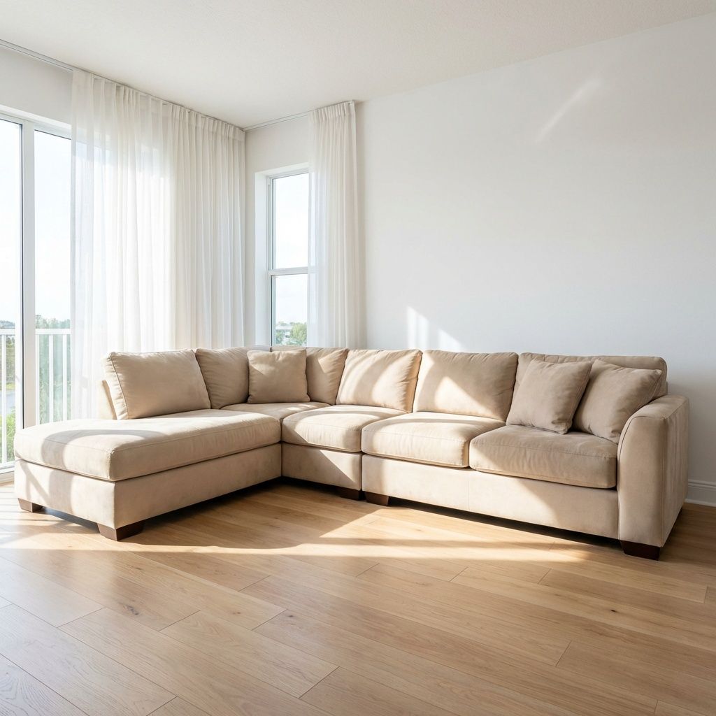 Clean fresh sofa after professional upholstery cleaning in Hollywood FL